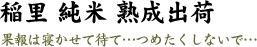 稲里 純米 熟成出荷(いなさと じゅんまい じゅくせいしゅっか)